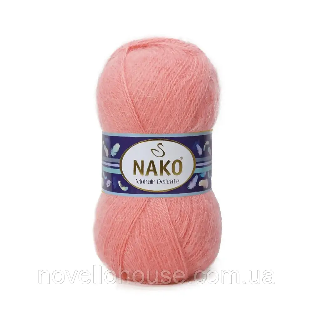 Nako MOHAIR DELICATE (Мохер Делiкат) № 1292/6115 персик (Напівшерстяна пряжа, нитки для в'язання)