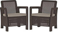 Комплект садовых кресел пластиковых Keter Tarifa 2 chairs 228169 коричневый