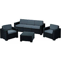 Комплект пластиковых садовой мебели Keter California 3 seater set 189440 графит