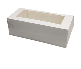 Коробка 33*15*11 см з вікном біла для рулетів