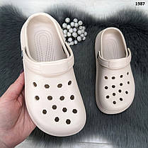 Крокси сабо підліткові для дівчинки бежеві Прогрес Україна, фото 4