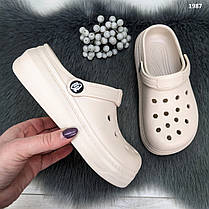 Крокси сабо підліткові для дівчинки бежеві Прогрес Україна, фото 5