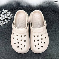 Крокси сабо підліткові для дівчинки бежеві Прогрес Україна, фото 2