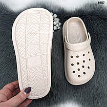 Крокси сабо підліткові для дівчинки бежеві Прогрес Україна, фото 3