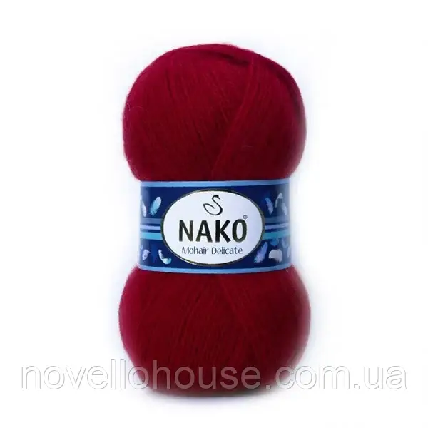 Nako MOHAIR DELICATE (Мохер Делiкат) № 3641/6109 червоний (Напівшерстяна пряжа, нитки для в'язання)