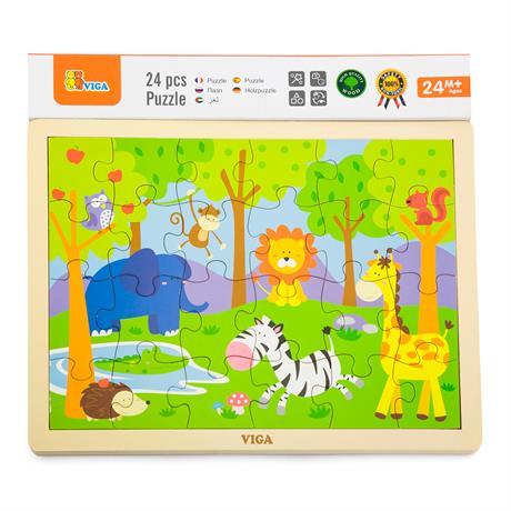 Дерев'яний пазл Viga Toys Звірята, 24 деталі (50198)
