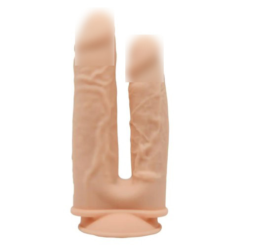Фаллоімітатор подвійний SilexD Double Gusto Flesh (Model 1 size 8" & 7 »), двошаровий, силікон + Silex | Limon