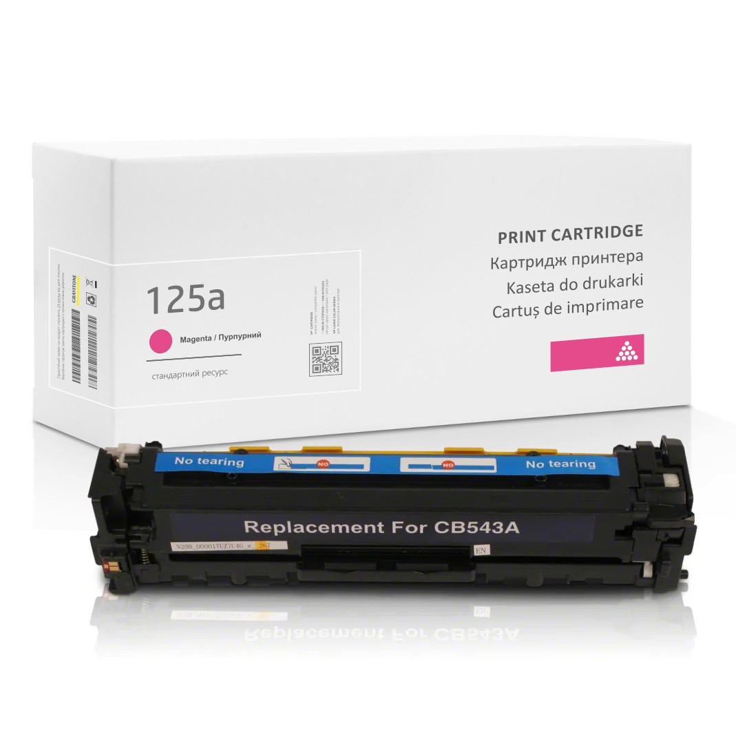 Картридж сумісний HP 125A MAGENTA (CB543A) пурпурний, стандартний ресурс, 1400 стор., аналог від Gravitone