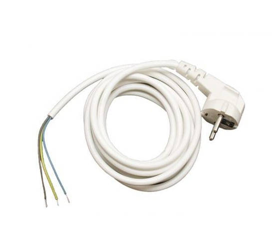 Купить Провод армированный с вилкой 3х1,5, белый, 1,5 м, сетевой шнур с ...