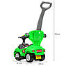 Дитяча каталка-толокар Bambi M 4205 з батьківською ручкою 2 в 1 зелений, фото 2