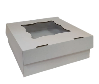 Картонна коробка "Біла на 9 капкейков з вікном" (пос)