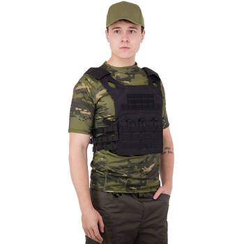 Плитоноска для бронепластин із системою MOLLE Military Rangers ZK-5515 чорний