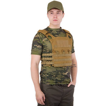 Плитоноска для бронепластин із системою MOLLE Military Rangers ZK-5515 хакі