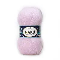 Nako MOHAIR DELICATE (Мохер Делiкат) № 5090 пастельний рожевий (Напівшерстяна пряжа, нитки для в'язання)