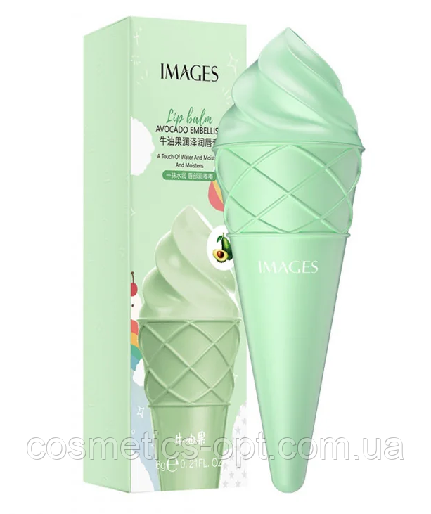 БЕЗ ПЛІВКИ! Захисний зволожуючий бальзам для губ з авокадо Images Lip Balm Avocado Embellish, 6 g