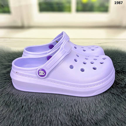 Крокси сабо підліткові для дівчинки фіолетові Прогрес Україна 1987, фото 1