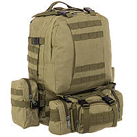Великий військовий рюкзак мультикам з підсумками 50-60 Літрів, Рейдовий рюкзак олива Silver Knight, Молі