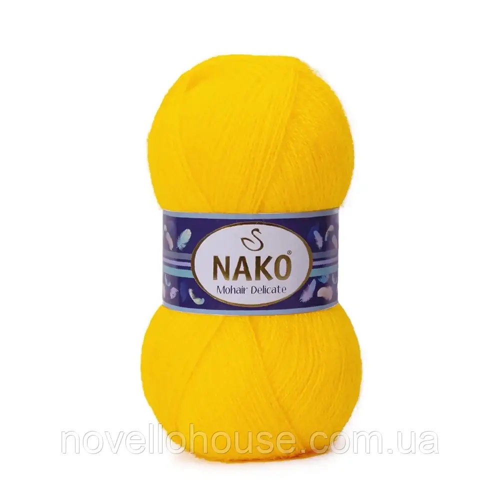 Nako MOHAIR DELICATE (Мохер Делiкат) № 4132 жовтий (Напівшерстяна пряжа, нитки для в'язання)