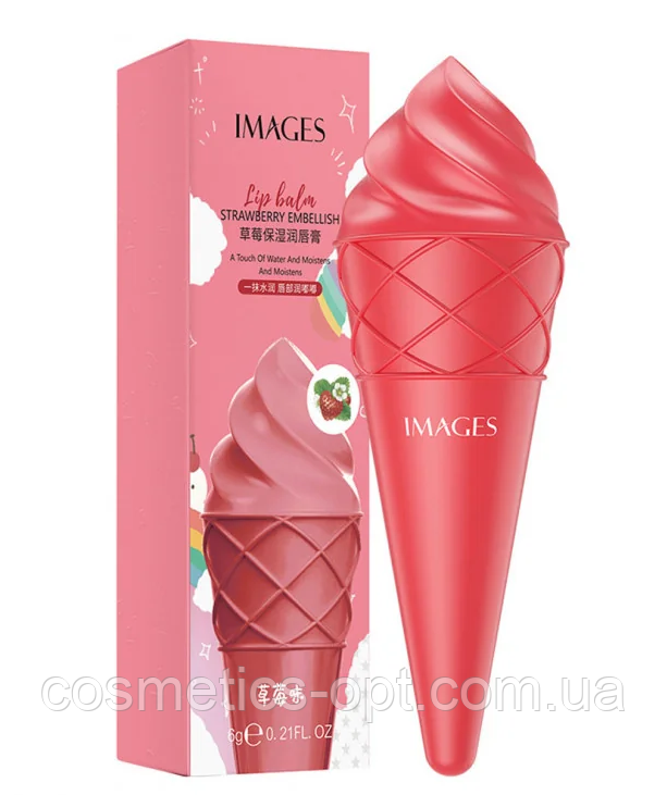 Захисний зволожуючий бальзам для губ з полуницею Images Lip Balm Strawberry Embellish, 6 g