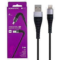 Кабель USB-Lightning Borofone BX32 Munificent (2.4A/1m) чорний