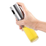 Пляшка дозатор для олії та оцту 100 мл спрей кухонний розпилювач для рідин скляний, фото 3