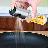 Пляшка дозатор для олії та оцту 100 мл спрей кухонний розпилювач для рідин скляний, фото 9
