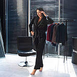 Жіноча піжама велюрова комплектом сорочка та штани в клітку бордова. Фото наживо, фото 10