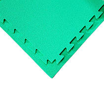 М'яка підлога килимок-пазл (без запаху)  IZOLON BASE 50х50х1см з бортиком Зелений