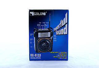 Радіоприймач Golon RX 9133 портативна колонка USB/SD/MP3/FM/LED ліхтарик