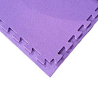 Мягкий пол коврик-пазл (татами ласточкин хвост) IZOLON BASE 50х50х1см с бортиком Фиолетовый