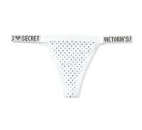 Трусики білі в горошок Victoria's Secret зі стразами стрінги M з США