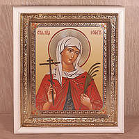 Ікона Валентина свята мучениця, лик 15х18 см, у білому прямому дерев'яному кіоті
