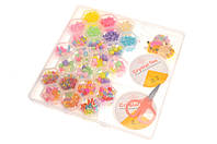Набор бисера для плетения браслетов DIY-beads в пластиковом контейнере, 24 ячейки, ножницы.