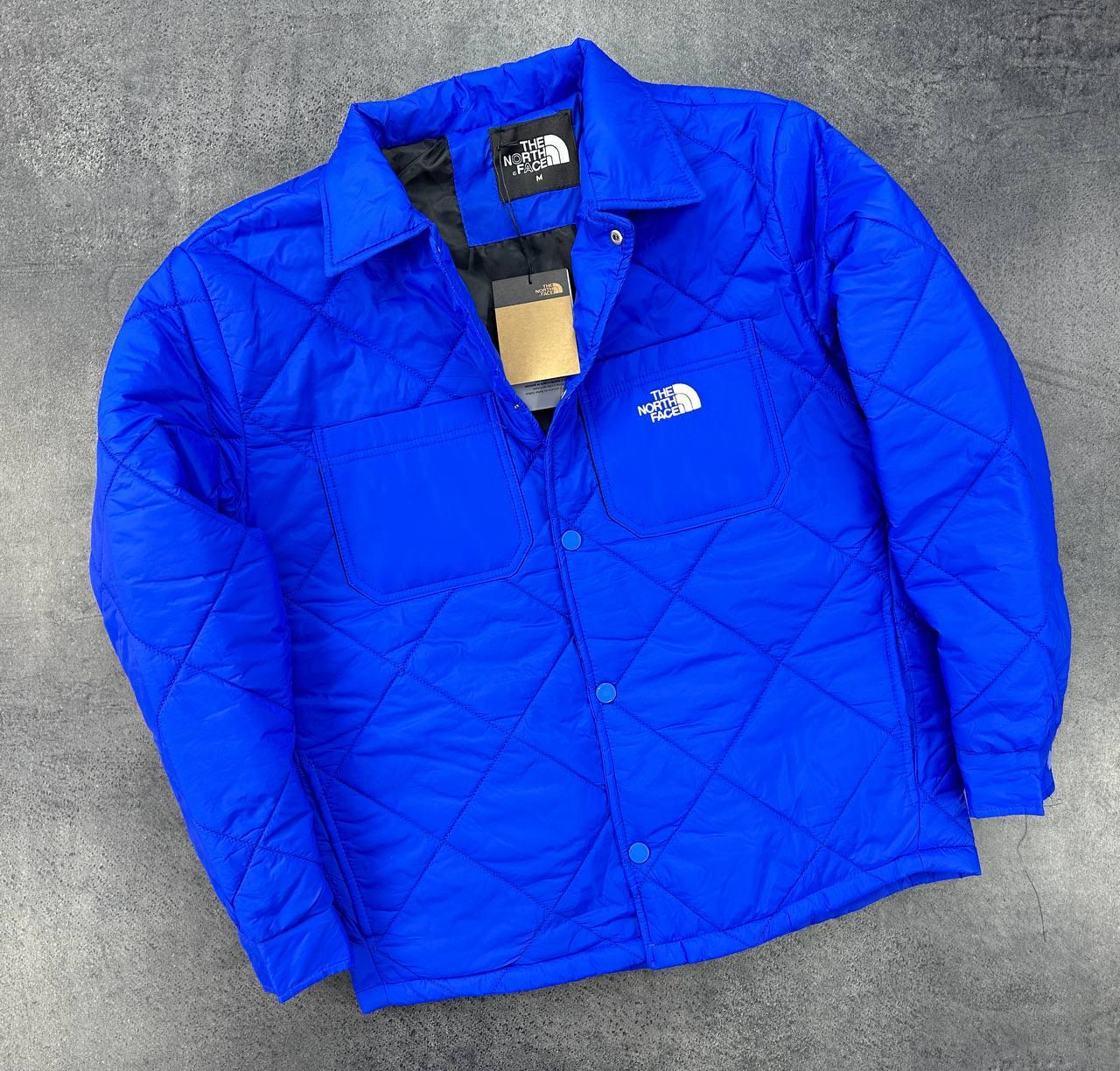 Куртка чоловіча The North Face стьобана вітровка спортивна весна осінь синя модна з кишенями Туреччина, фото 1