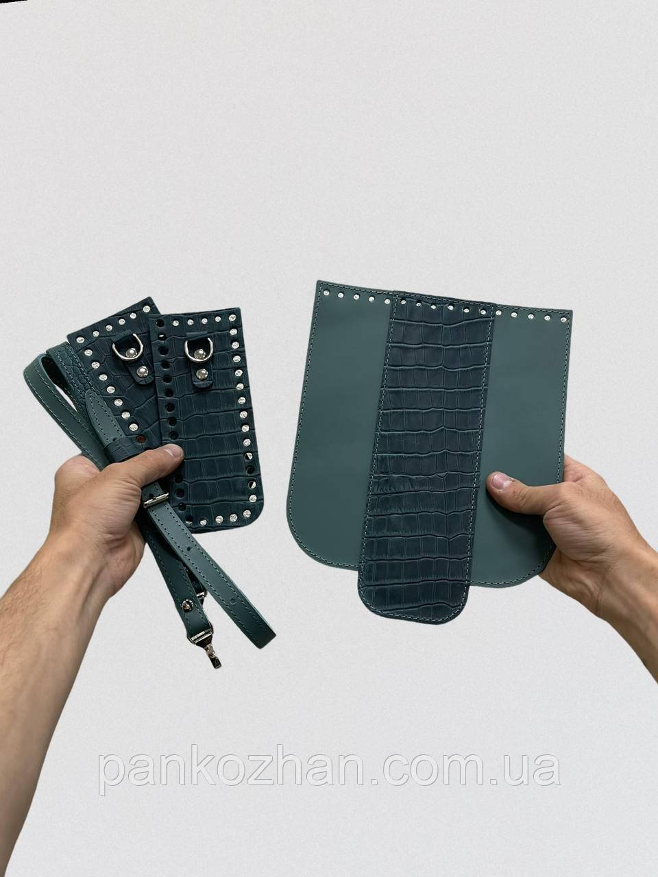 Двокольоровий комплект з боковинками «Надія», натуральна шкіра, фото 1