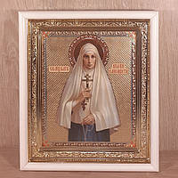 Ікона Єлисавета свята мучениця княгиня, лик 15х18 см, у білому прямому дерев'яному кіоті