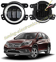 Противотуманные фары LED 45watt Honda CR-V IV дорестайл [2011-2015 3 линзы бело-желтые с глазками и поворотами