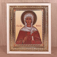 Ікона Наталія свята мучениця, лик 15х18 см, у білому прямому дерев'яному кіоті