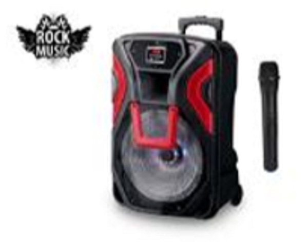 Акустична переносна колонка Rock Music 60 Вт 15 дюймів 69x44x36 см USB/SD/FM/BT/1MIC RC-1503, фото 2
