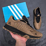 Осінні чоловічі шкіряні кросівки Adidas Ozelia (Адідас) оливкові спортивні з натуральної шкіри *А-04ол*, фото 7