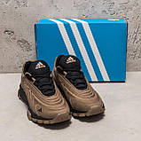 Осінні чоловічі шкіряні кросівки Adidas Ozelia (Адідас) оливкові спортивні з натуральної шкіри *А-04ол*, фото 6