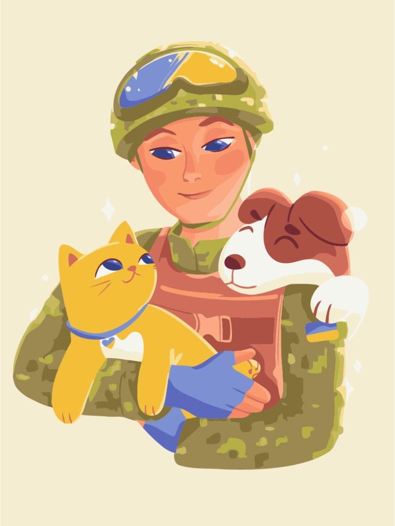 Картина за номерами В надійних руках ©Олена Майхрич 40*50 см Brushme BS 53158 pbn-p