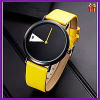 Жіночий годинник Shengke Bright з японським механізмом і шкіряним ремінцем, Жовтий силіконовий годинник Оригінал