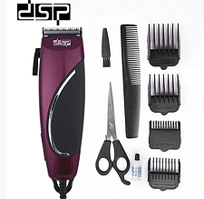 Машинка для стриження волосся (неіржавка сталь, 4 насадки) DSP F-90031