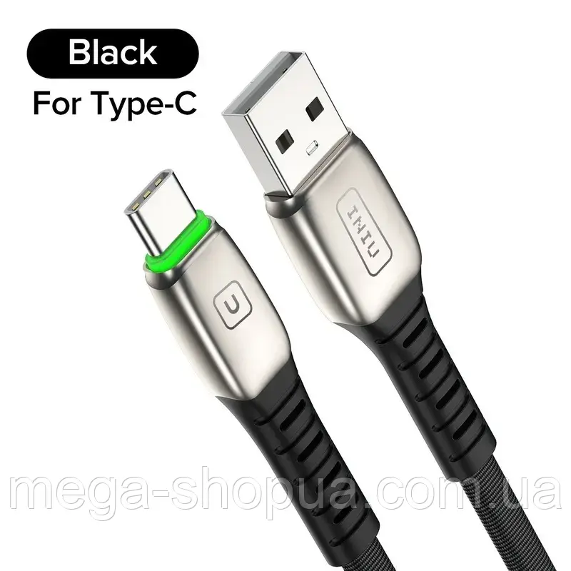 Кабель для Швидкого Заряджання смартфона телефона QC3.0 USB — Type-C 1 м. F54-B. Зарядний дріт шнур ЮСБ на Тайп С