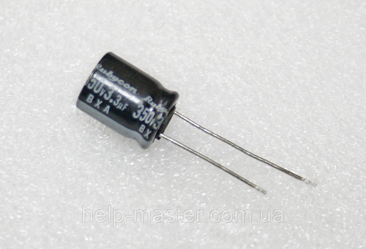 Конденсатор електролітичний 3,3мкф-350v (105°C), фото 1