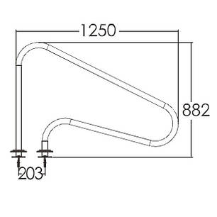 Поручень для басейну Emaux ARG-F, AISI-316, фото 2