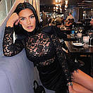 Коротке коктейльне плаття з пір'ям на спідниці та верхом з мережива (р. 42-44) 10035124, фото 4