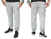 Мужские трикотажные спортивные штаны Reebok (Reebok-7254-2) брюки Рибок осенние весенние серые. Мужская одежда