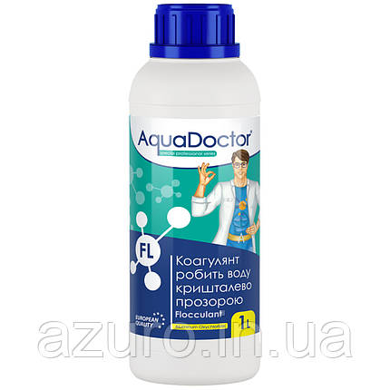 Коагулянт проти мутності для басейну рідкий AquaDoctor FL 1 л, фото 1